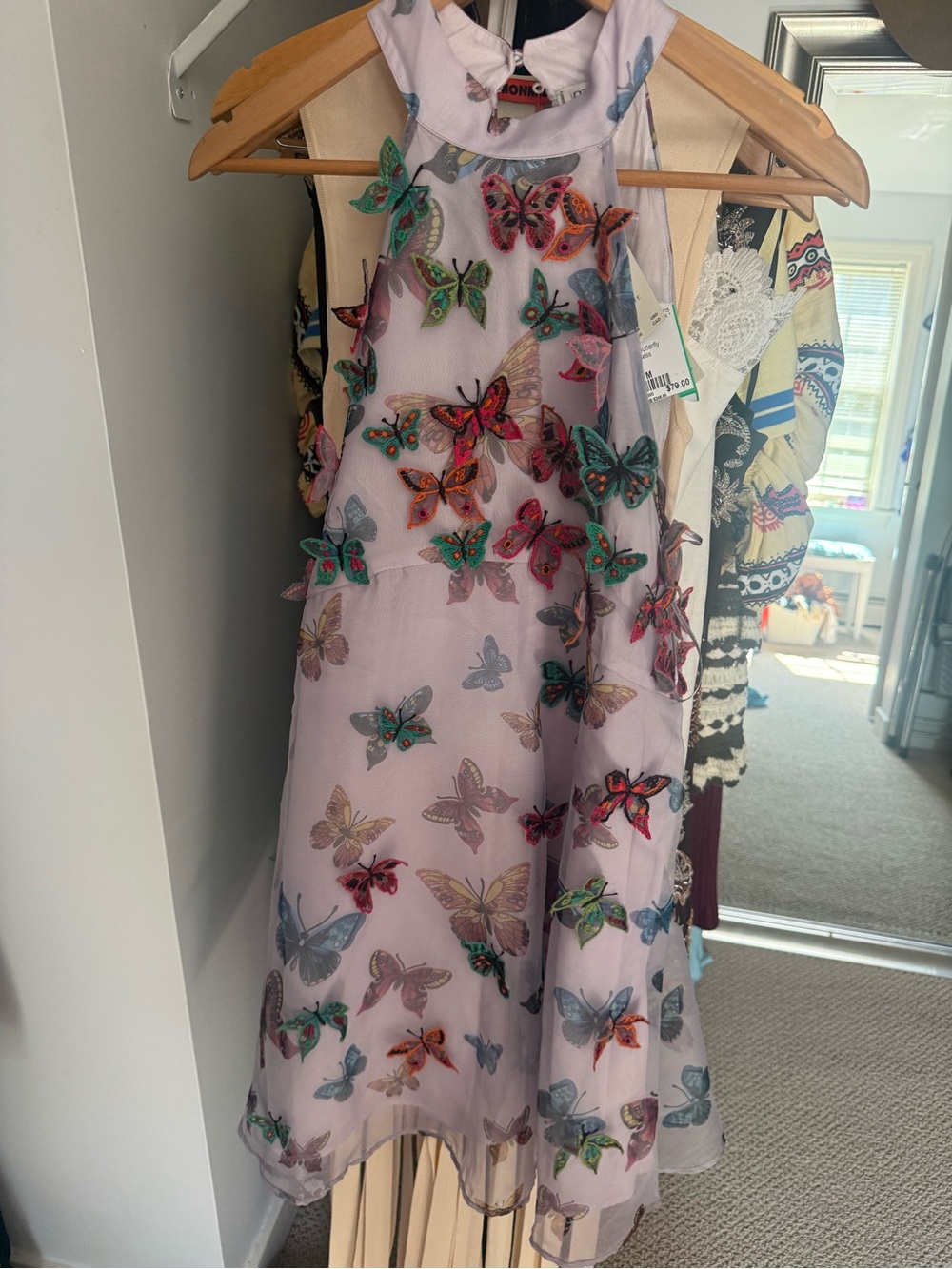 Lavender Butterfly Embroidered Dress
